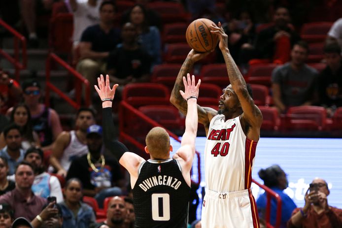 Udonis Haslem (40) namens Miami Heat in actie.
