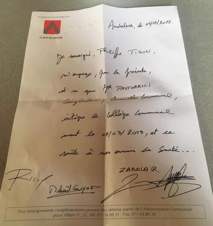 Philippe Tison (PS) avait promis un poste d'échevin à Guglielmo Pastorelli à Anderlues