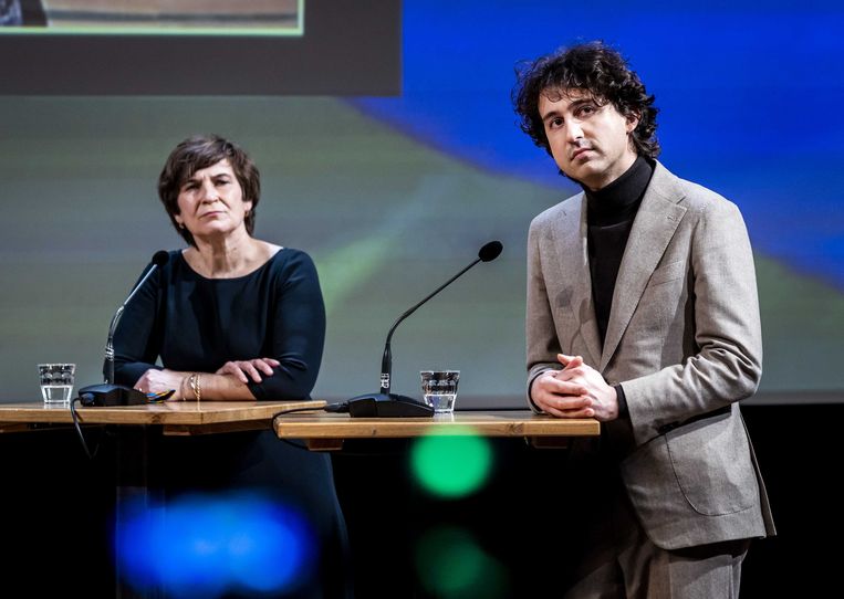 Lilianne Ploumen (PvdA) en Jesse Klaver (GroenLinks) eerder tijdens het COC's Regenboog verkiezingsdebat.  Beeld ANP