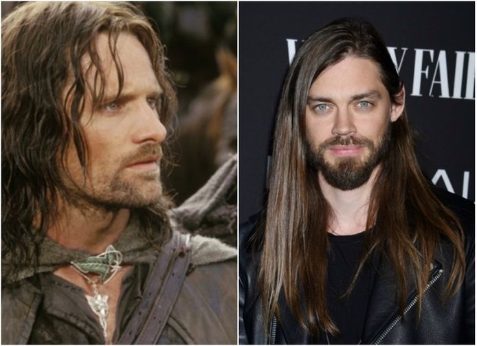 Viggo Mortensen als Aragorn (links) en Tom Payne (rechts).