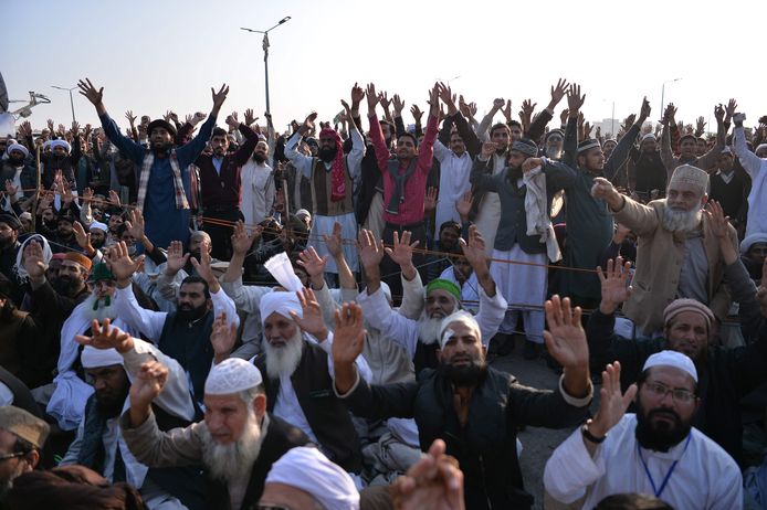 Het protest in Islamabad.