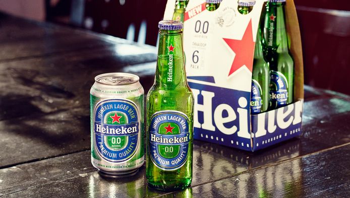 Heineken 0.0, in blikje en flesje.