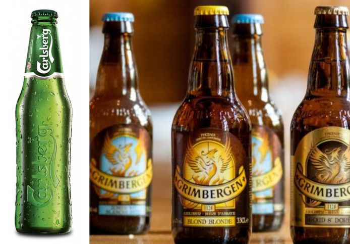 De verkoop van het Belgische bier Grimbergen daalde met 3 procent.
