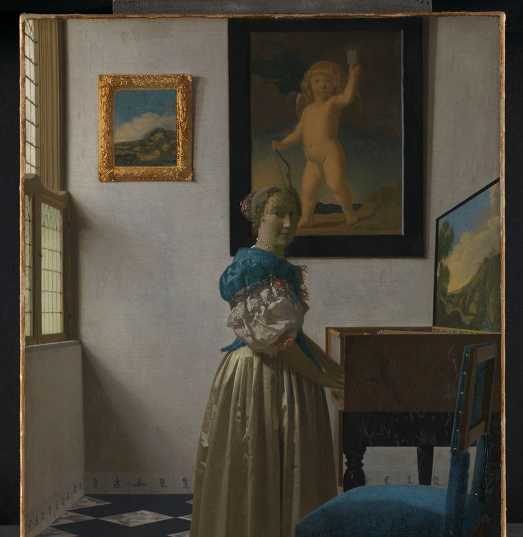 Staande virginaalspeelster, ca. 1670–72 Beeld The National Gallery, London