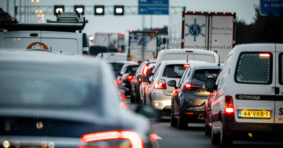 File op de A12 door ongeluk: 45 minuten vertraging.