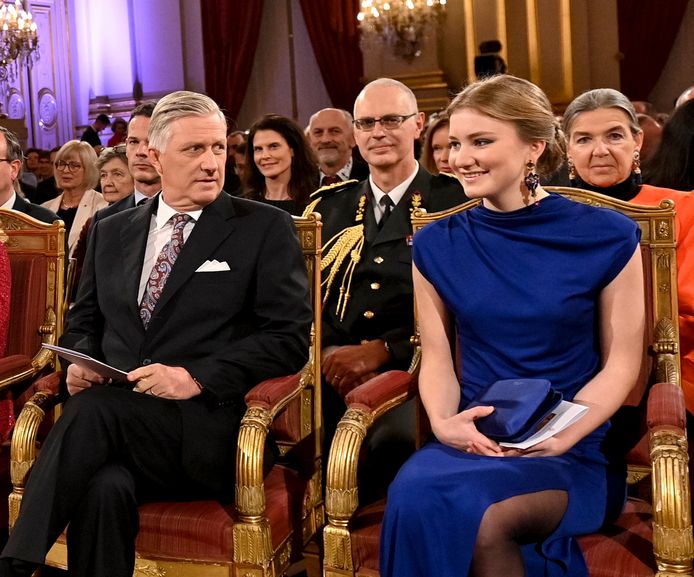King Philip and Princess Elizabeth at a Christmas party