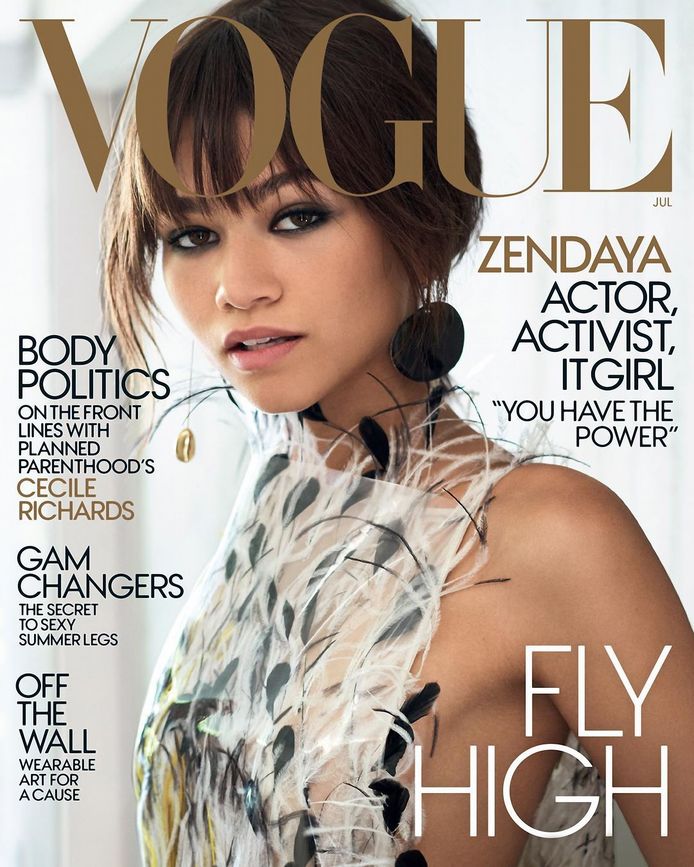 Op de cover van Vogue.