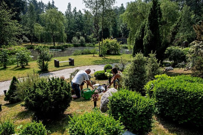 Yolande den Besten verzorgt, samen met partner Joop Rijntjes, het urnengraf van haar moeder op Rusthof.