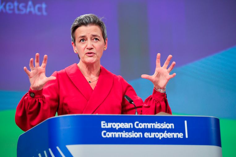Eurocommissaris Margrethe Vestager van Mededingingszaken. Beeld AFP