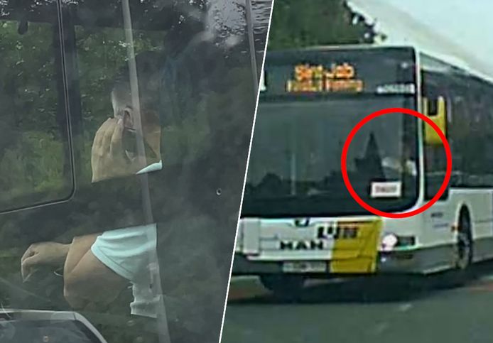 Dashcam filmt hoe lijnchauffeur belt tijdens besturen bus