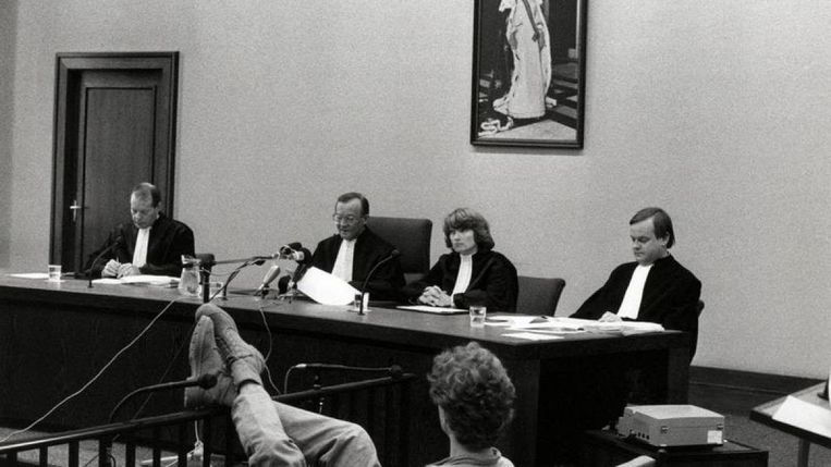 René R. in de rechtbank, 1988. Beeld Andere Tijden