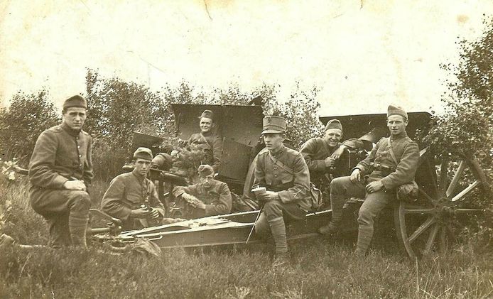 In Brabant gemobiliseerde militairen in 1914.