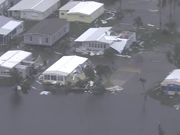 Luchtbeelden tonen enorme schade in Florida na orkaan Ian