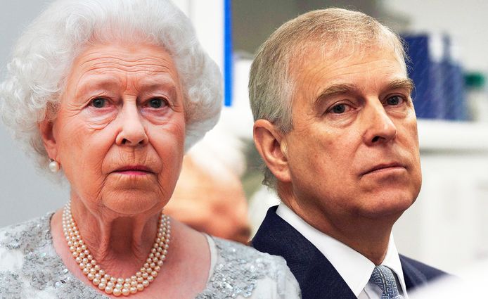 Koningin Elizabeth en prins Andrew