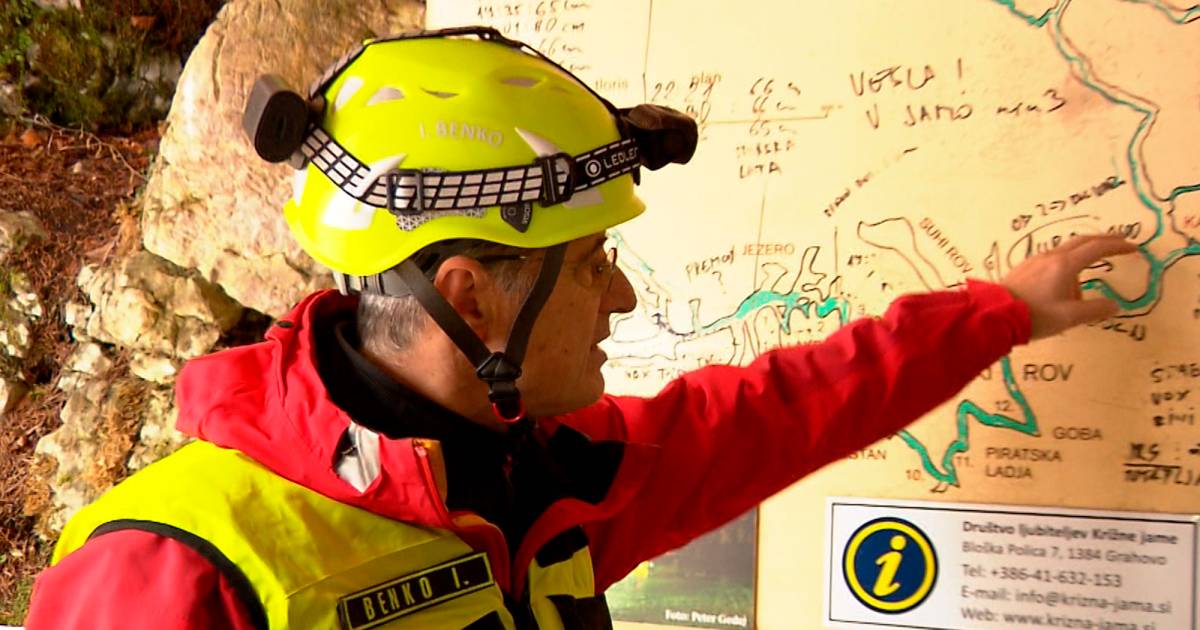 The start of the rescue operation for tourists and guides trapped in the famous cave in Slovenia  outside