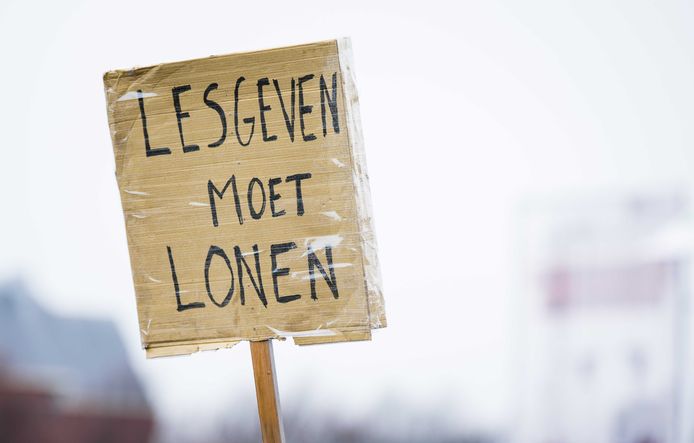 Leraren voerden vorig jaar actie tijdens een landelijke onderwijsstaking actie in Den Haag.