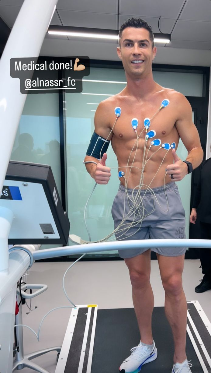 Cristiano Ronaldo bij zijn medische tests.