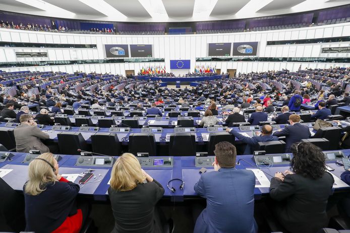 Leden van het Europees Parlement tijdens een zitting in Straatsburg.