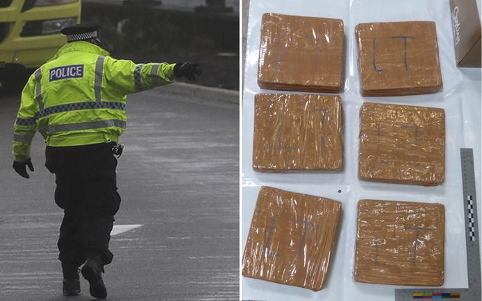 Britse grenswachters ontdekten de drugs tussen een lading Belgische chocolade.