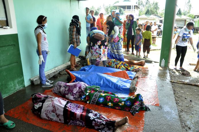 Lichamen van slachtoffers in de zwaar getroffen provincie Lanao del Norte.