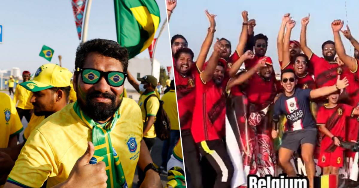 I tifosi che il Qatar ha ingaggiato per creare un’atmosfera (finta) attorno ai Mondiali?  Immagini che sfidano |  diavoli Rossi