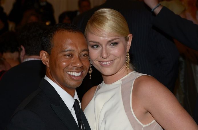 Tiger Woods en Lindsey Vonn toen ze nog een relatie hadden.