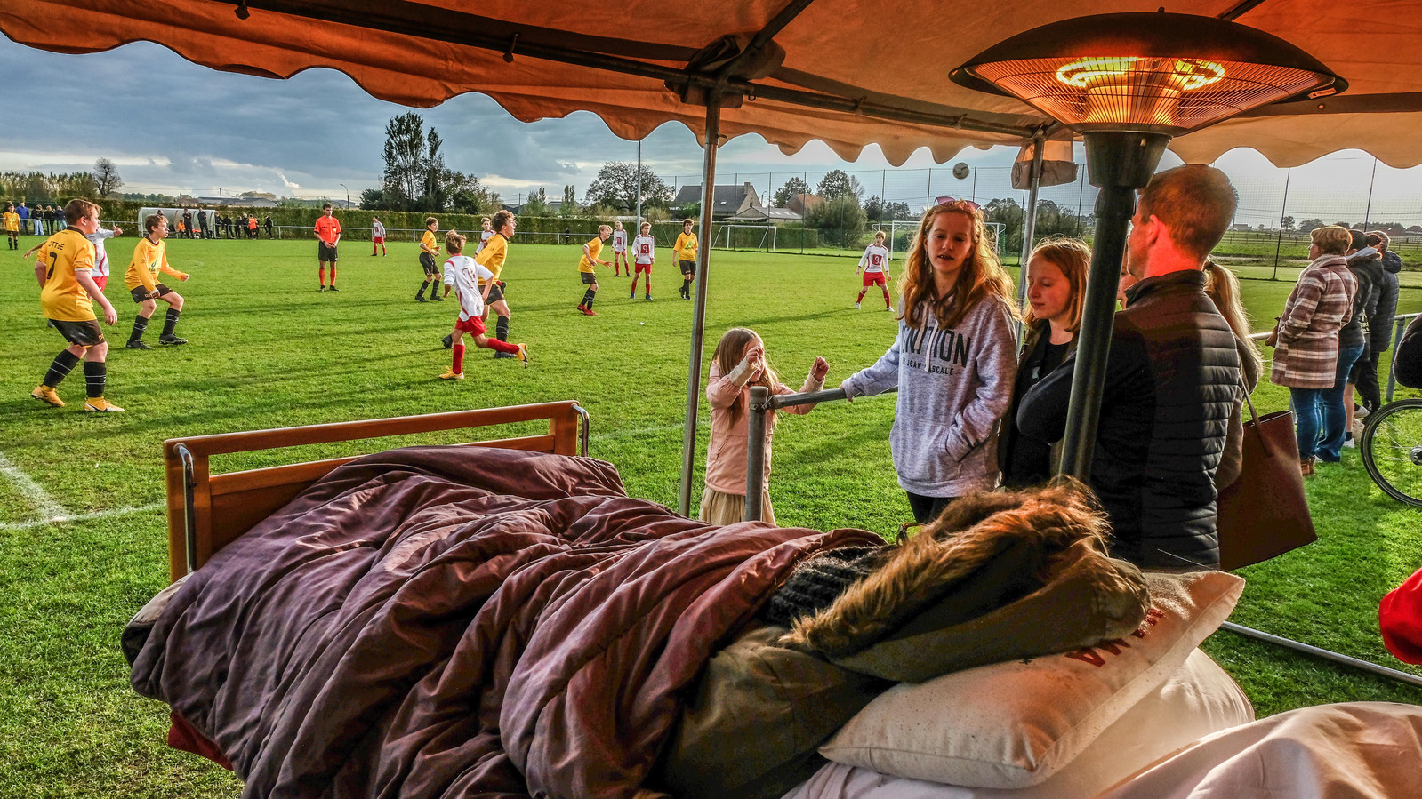 Melissa woonde de match bij vanop de eerste rij.