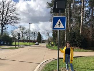 Nieuwe verkeersborden waarschuwen automobilisten voor overstekende fietsers aan Alberta F.C.  
