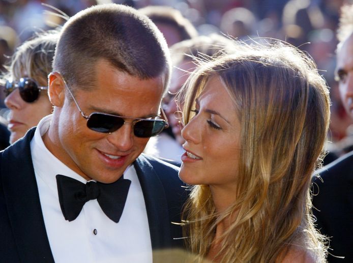 Brad Pitt en Jennifer Aniston in 2004. Een jaar later kondigden ze hun scheiding aan.