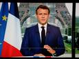 President Emmanuel Macron tijdens zijn televisietoespraak.