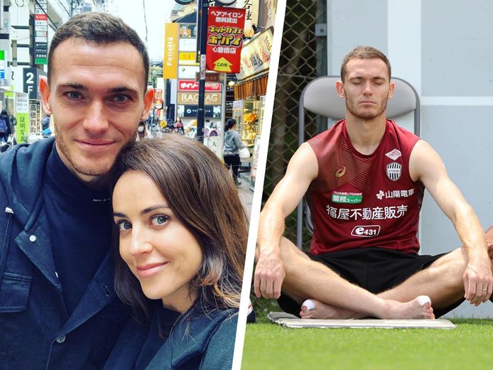 Thomas Vermaelen met zijn wederhelft Polly Parsons.