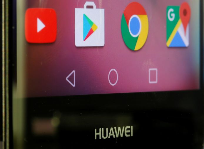 Google applicaties op een smartphone van Huawei.