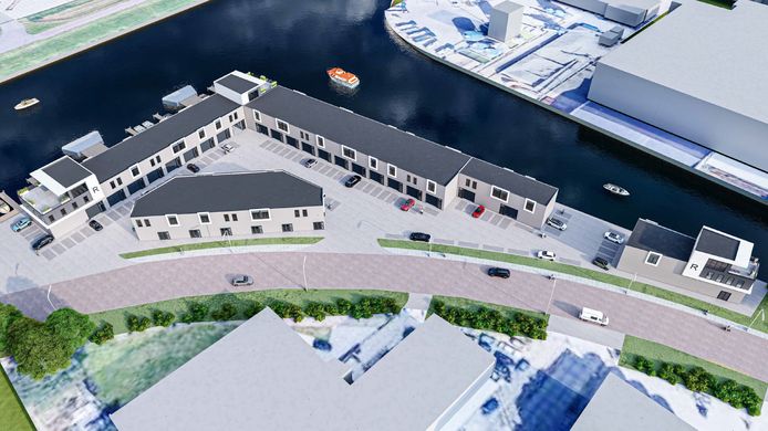 Impressie van de te bouwen 29 bedrijfsunits aan de Rieteweg in Zwolle.