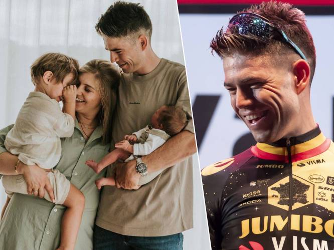 "Is da vandaag?": Van Aert kan grapje niet laten nadat z'n vrouw Sarah trots gezinsfoto deelt op heuglijke dag