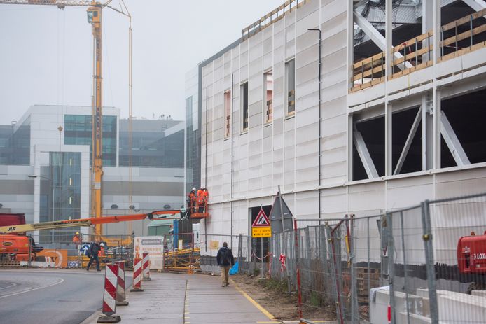 Bouwwerkzaamheden bij ASML in Veldhoven.