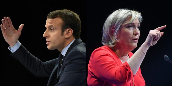 Emmanuel Macron et Marine Le Pen lors de la campagne de 2017.