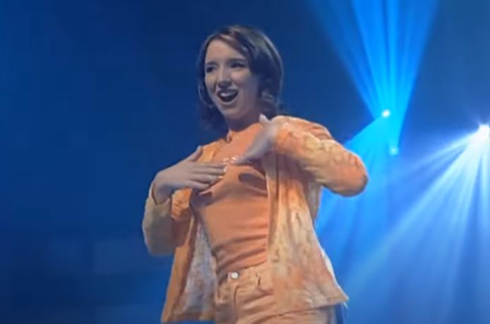 Kathleen Aerts in 'Tien om te zien' in 1998