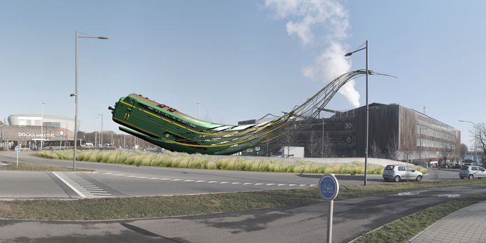 La créature marine qui donnera l’impression de sortir tout droit du canal, soulignera la vocation portuaire de la ville. Quant au train, il doit notamment rappeler que Bruxelles a été la première capitale au monde à être desservie par ce moyen de transport