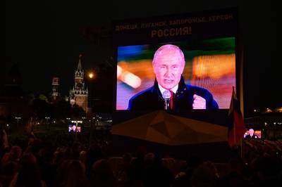 LETTERLIJK. Poetins speech over de annexatie: “Ik wil dat de autoriteiten in Kiev en hun echte meesters in het Westen me horen, zodat ze zich dit herinneren”