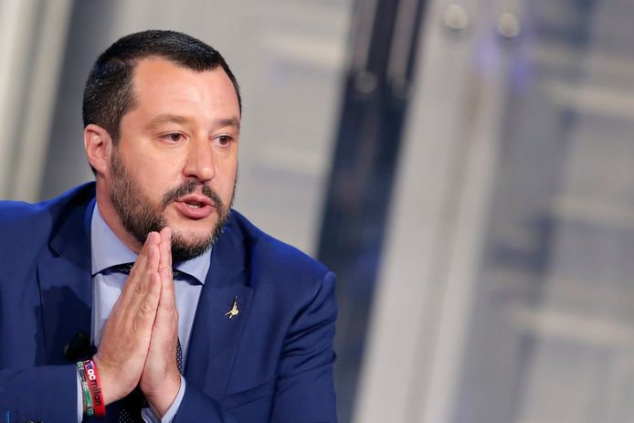 Archieffoto: Lega-voorzitter en minister van Binnenlandse Zaken Matteo Salvini werpt zich met zijn harde migratiestandpunten momenteel op als sterkste politicus van Italië.