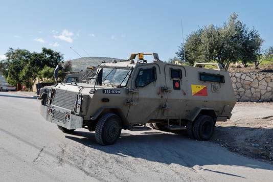 Israëlische veiligheidstroepen op de Westbank. 