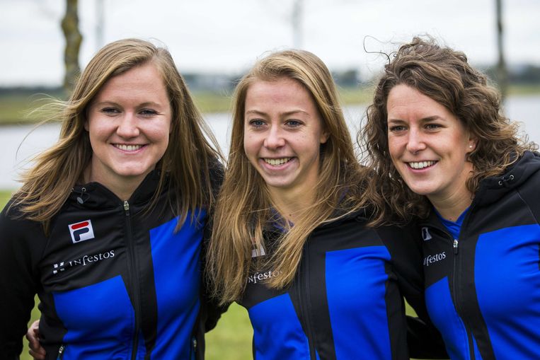 Lotte van Beek, Esmee Visser en Ireen Wust (vlnr). Beeld ANP
