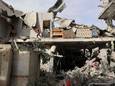 Een van de gebouwen in Rafah die in de nacht van woensdag op donderdag werden geraakt.