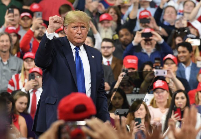 President Trump tijdens een rally in Milwaukee.
