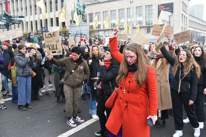 Betoging geweld tegen vrouwen Brussel