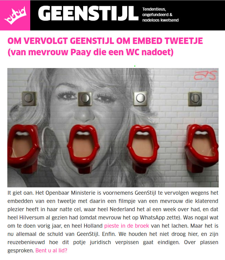 Om Vervolgt Geenstijl Om Seksvideo Paay Foto Ad Nl