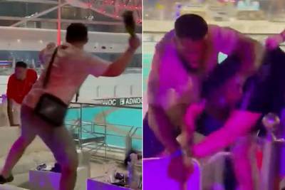 KIJK. Drankflessen vliegen over en weer: VIP-feestje na GP Abu Dhabi loopt helemaal uit de hand