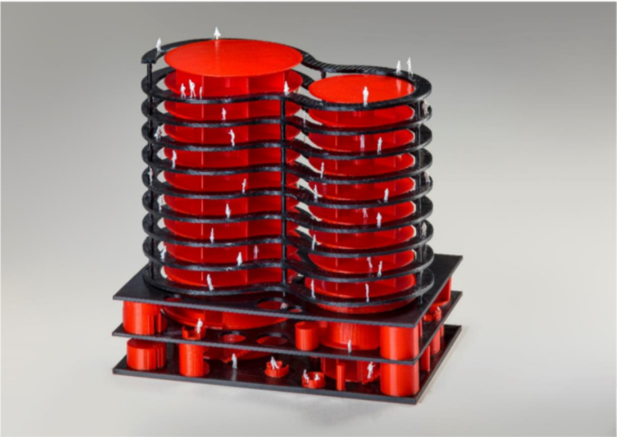 Het beoogde erotische centrum in Amsterdam. Beeld Thijs Wolzak, Moke architecten