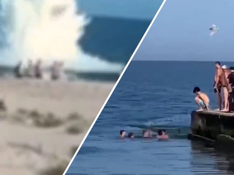 Zeemijn ontploft nabij strand in Oekraïne
