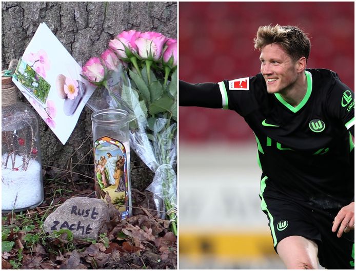 Een monumentje voor Lotte uit Almelo (links) en spits Wout Weghorst na zijn 20e doelpunt van het seizoen voor Wolfsburg.